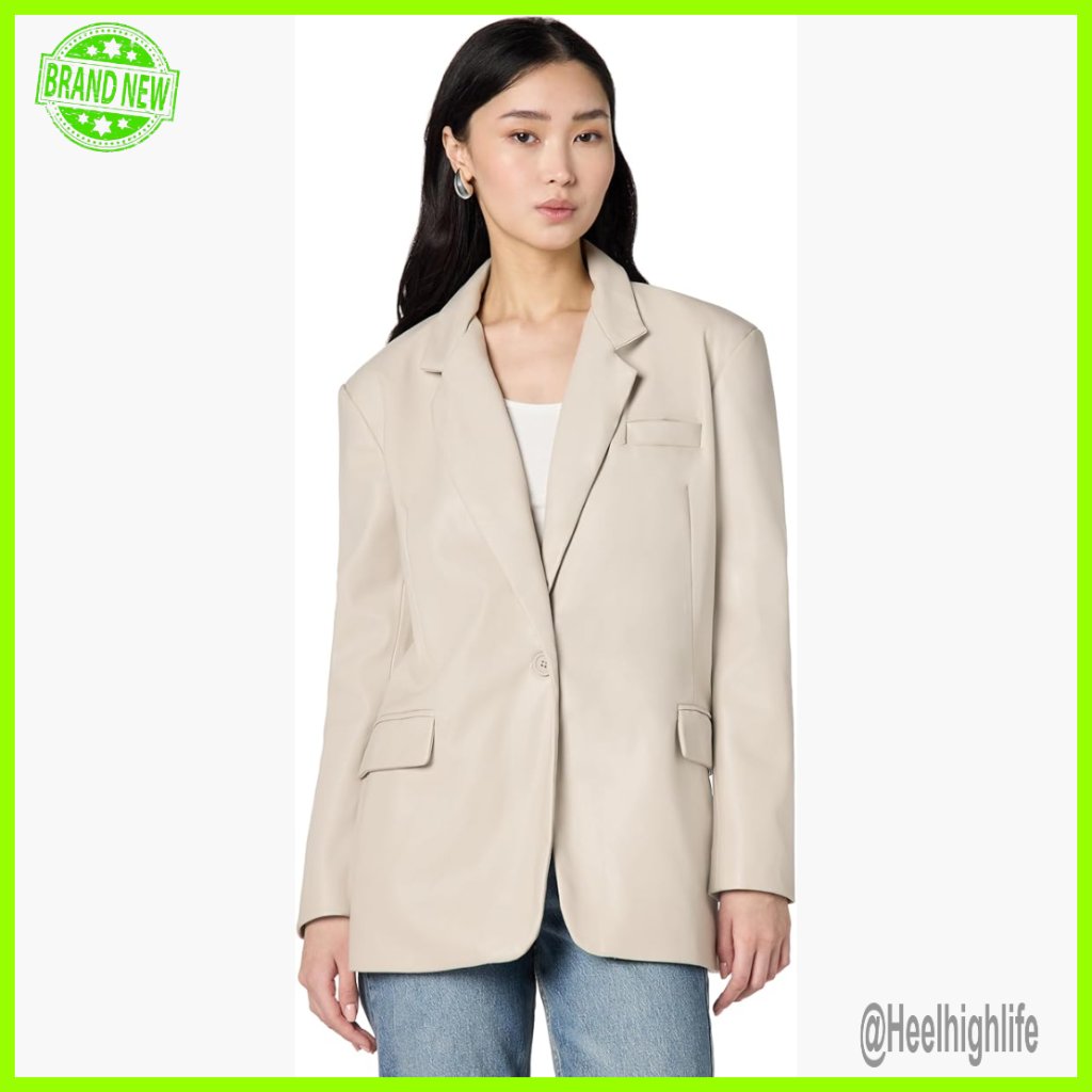 Faux Leather Blazer With Pockets, Modern Fit, Hand Wash Only